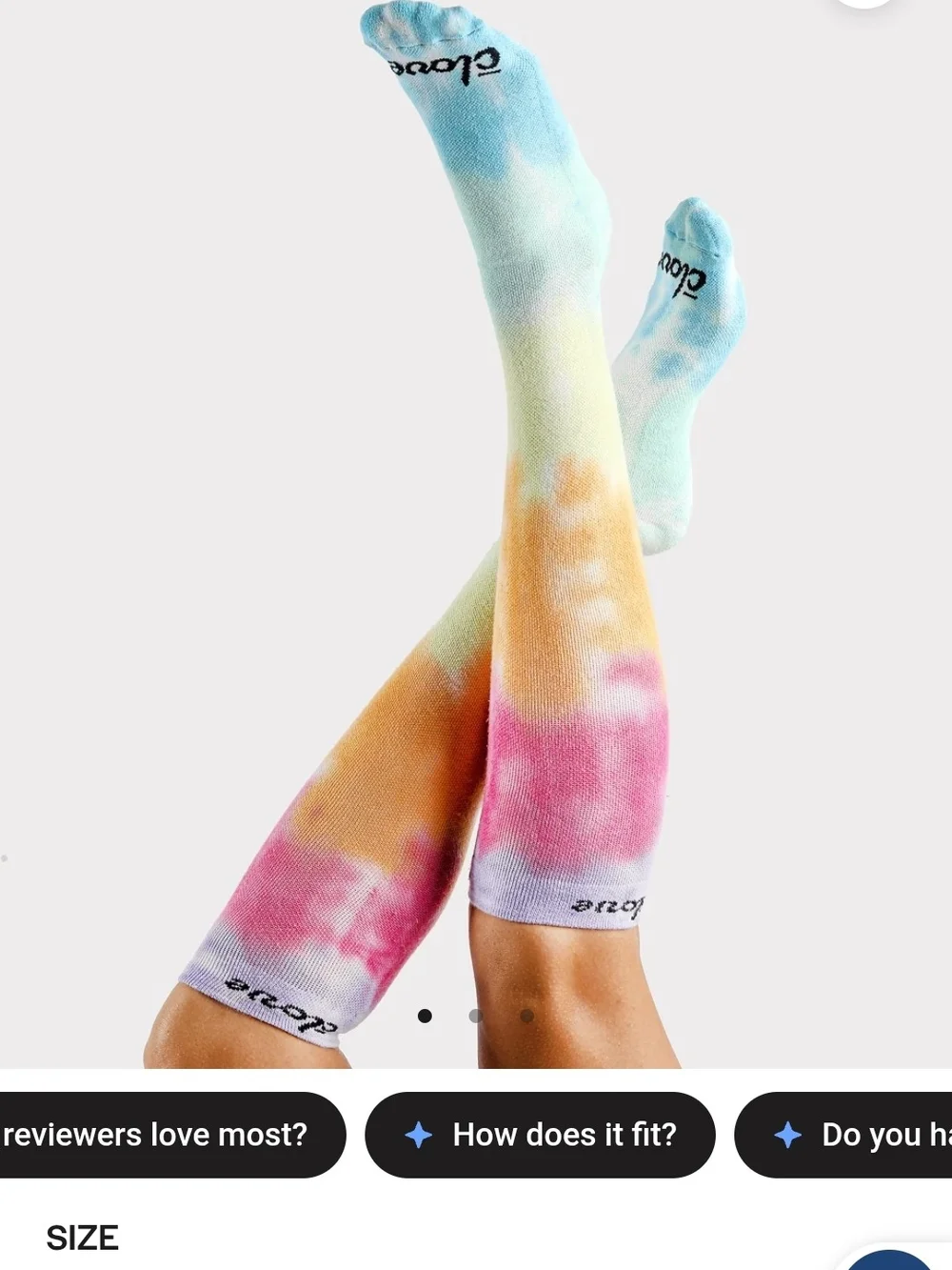 2 Pair -Clove, Women's, Tie-Dye Knee-High Compression Socks , Size S, New